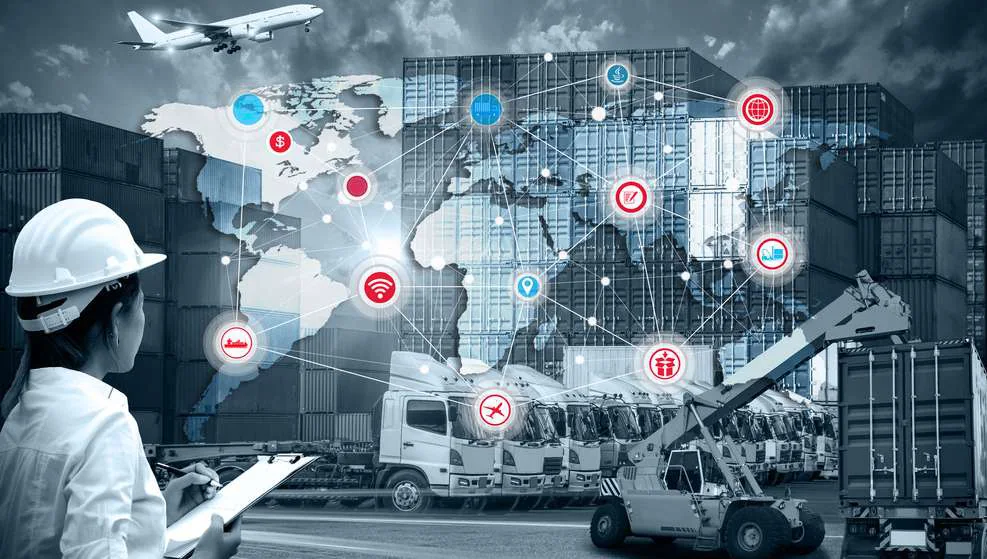 Illustration connecting transport and supply chain activities